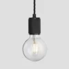 Knurled Edison Pendant Light - 1 Wire - Black