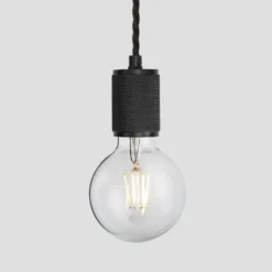 Knurled Edison Pendant Light - 1 Wire - Black