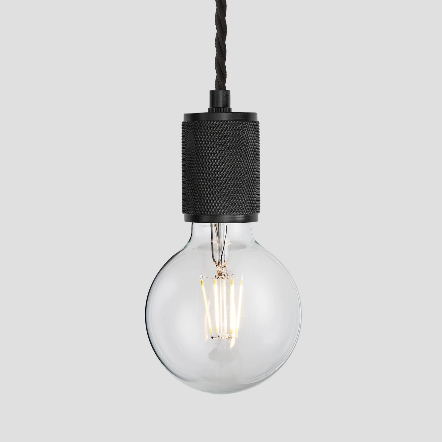Knurled Edison Pendant Light - 1 Wire - Black 1 Knurled Edison Pendant Light - 1 Wire - Black