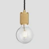 Knurled Edison Pendant Light - 1 Wire - Brass
