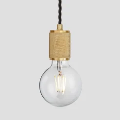 Knurled Edison Pendant Light - 1 Wire - Brass