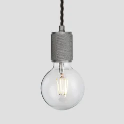 Knurled Edison Pendant Light - 1 Wire - Pewter