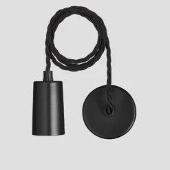 Sleek Edison Pendant - 1 Wire - Black -Industville Shop 1 Wire Pendant Black Industville Lighting Single BrassHolder Sleek SL E1WP BK b5579feb 183d 44bd a865 4d94af94411b