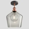 Brooklyn Tinted Glass Schoolhouse Flush Mount - 10 Inch - Smoke Grey