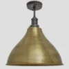 Brooklyn Cone Flush Mount - 12 Inch - Brass