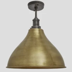Brooklyn Cone Flush Mount - 12 Inch - Brass