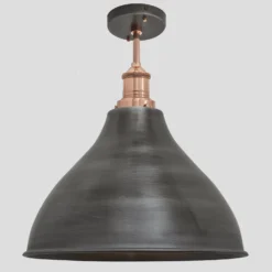 Brooklyn Cone Flush Mount - 12 Inch - Pewter