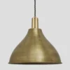 Sleek Cone Pendant - 12 Inch - Brass