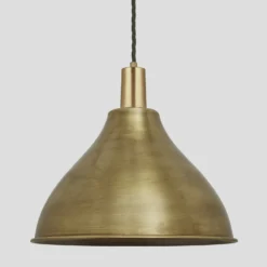 Sleek Cone Pendant - 12 Inch - Brass
