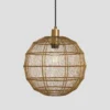 Handcrafted Wire Cage Pendant Light - 12 Inch - Globe - Brass