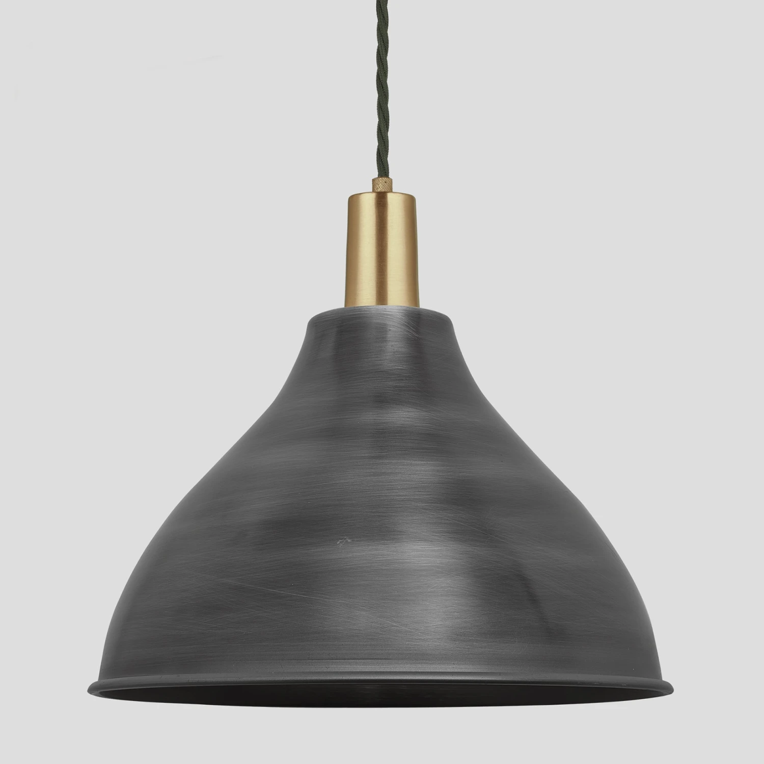 Sleek Cone Pendant - 12 Inch - Pewter 2 Sleek Cone Pendant - 12 Inch - Pewter - Image 2