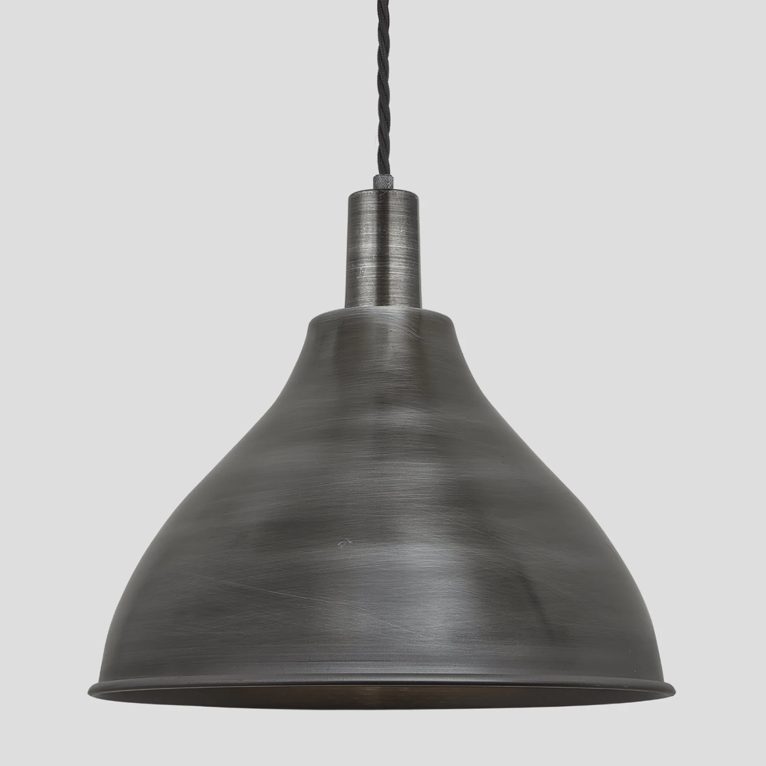 Sleek Cone Pendant - 12 Inch - Pewter 1 Sleek Cone Pendant - 12 Inch - Pewter