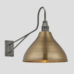 Long Arm Cone Wall Light – 12 Inch – Brass