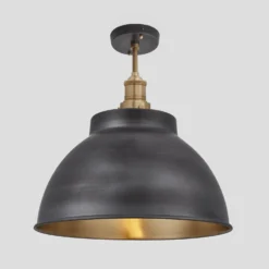 Brooklyn Dome Flush Mount - 13 Inch - Pewter & Brass - Pre-order - Expected W/c 13th Of May