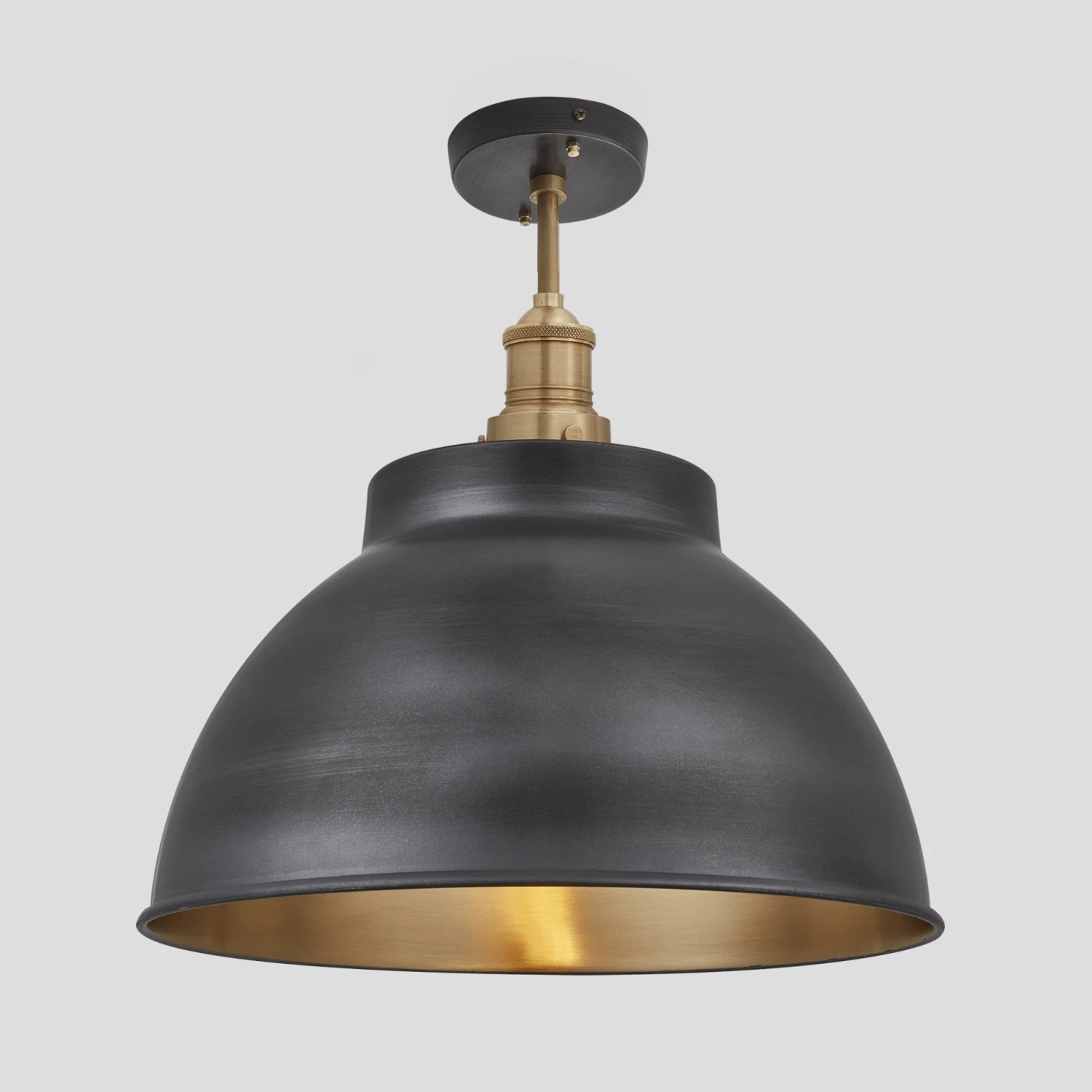 Brooklyn Dome Flush Mount - 13 Inch - Pewter & Brass - Pre-order - Expected W/c 13th Of May 1 Brooklyn Dome Flush Mount - 13 Inch - Pewter & Brass - Pre-order - Expected W/c 13th Of May