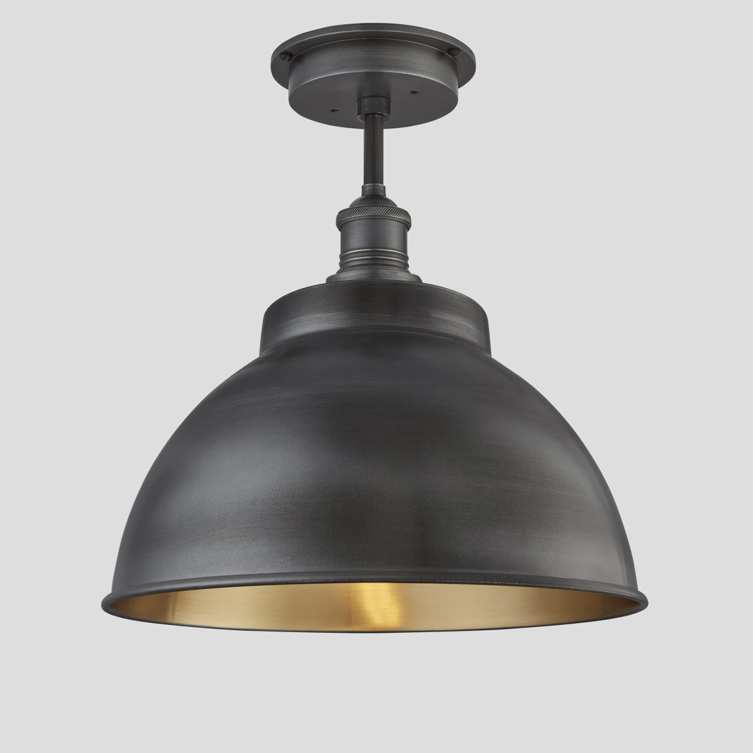 Brooklyn Outdoor & Bathroom Dome Flush Mount - 13 Inch - Pewter & Brass - Pre-order - Expected W/c 13th Of May 4 Brooklyn Outdoor & Bathroom Dome Flush Mount - 13 Inch - Pewter & Brass - Pre-order - Expected W/c 13th Of May - Image 4