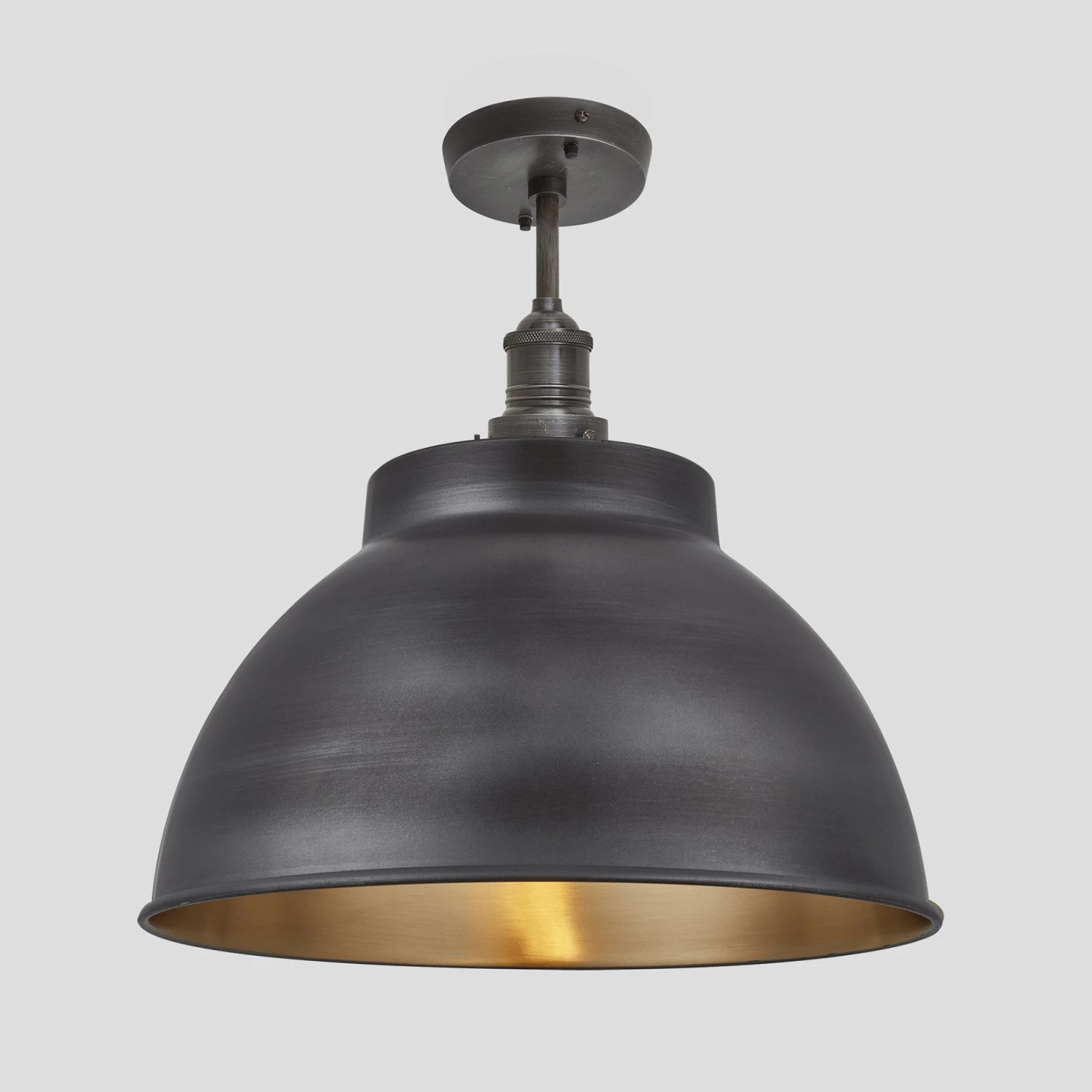 Brooklyn Dome Flush Mount - 13 Inch - Pewter & Brass - Pre-order - Expected W/c 13th Of May 2 Brooklyn Dome Flush Mount - 13 Inch - Pewter & Brass - Pre-order - Expected W/c 13th Of May - Image 2