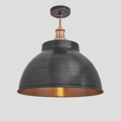 Brooklyn Dome Flush Mount - 13 Inch - Pewter & Copper