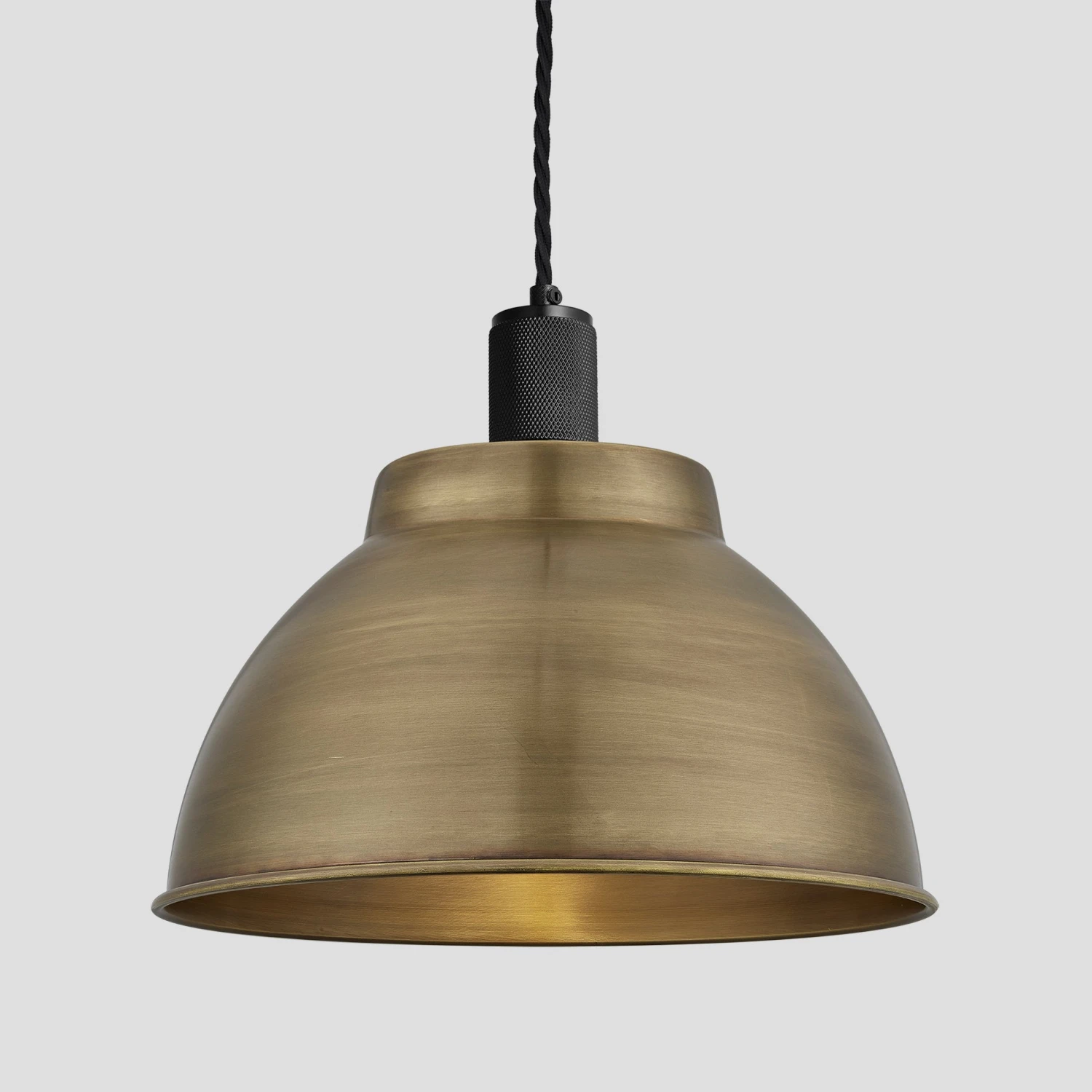 Knurled Dome Pendant - 13 Inch - Brass 2 Knurled Dome Pendant - 13 Inch - Brass - Image 2