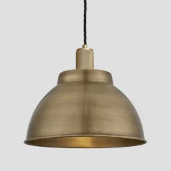 Knurled Dome Pendant - 13 Inch - Brass