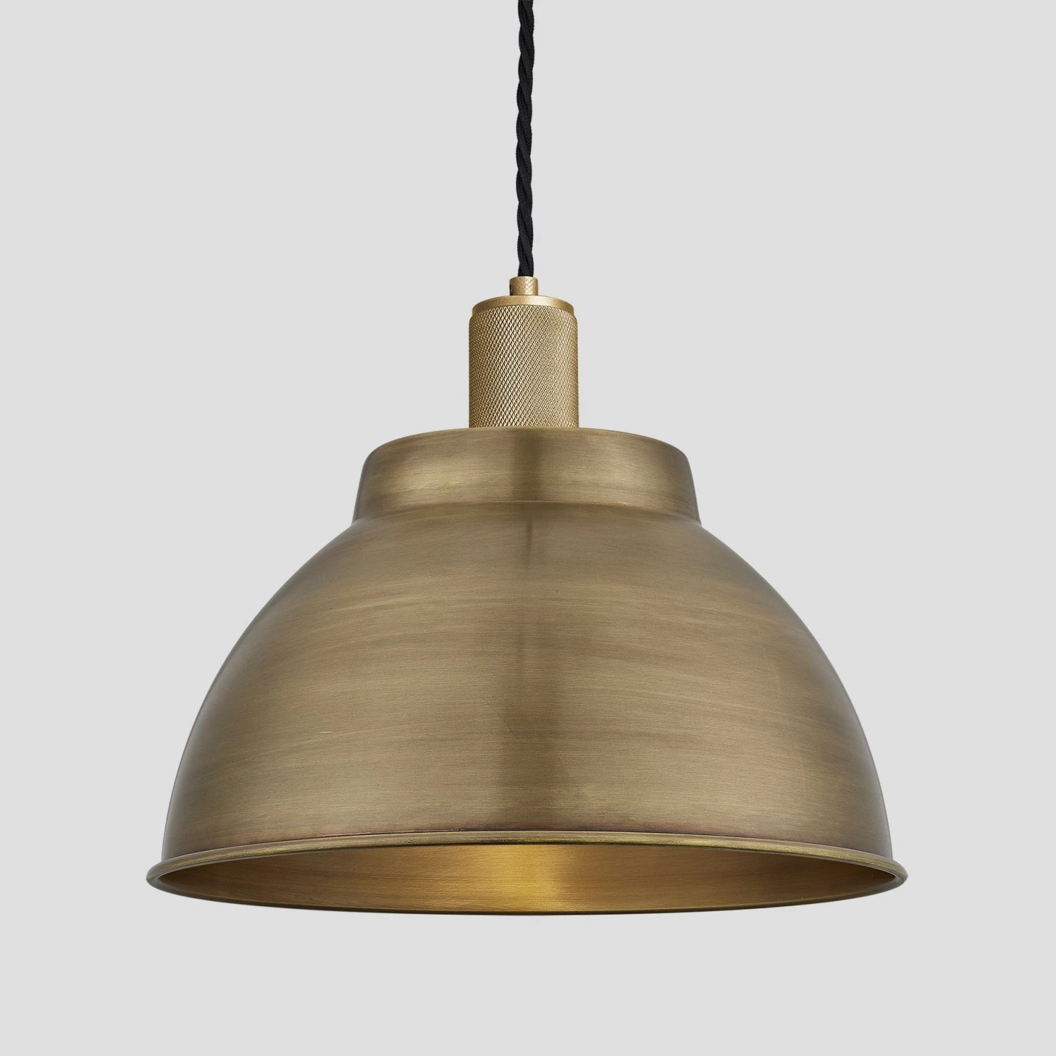 Knurled Dome Pendant - 13 Inch - Brass 1 Knurled Dome Pendant - 13 Inch - Brass