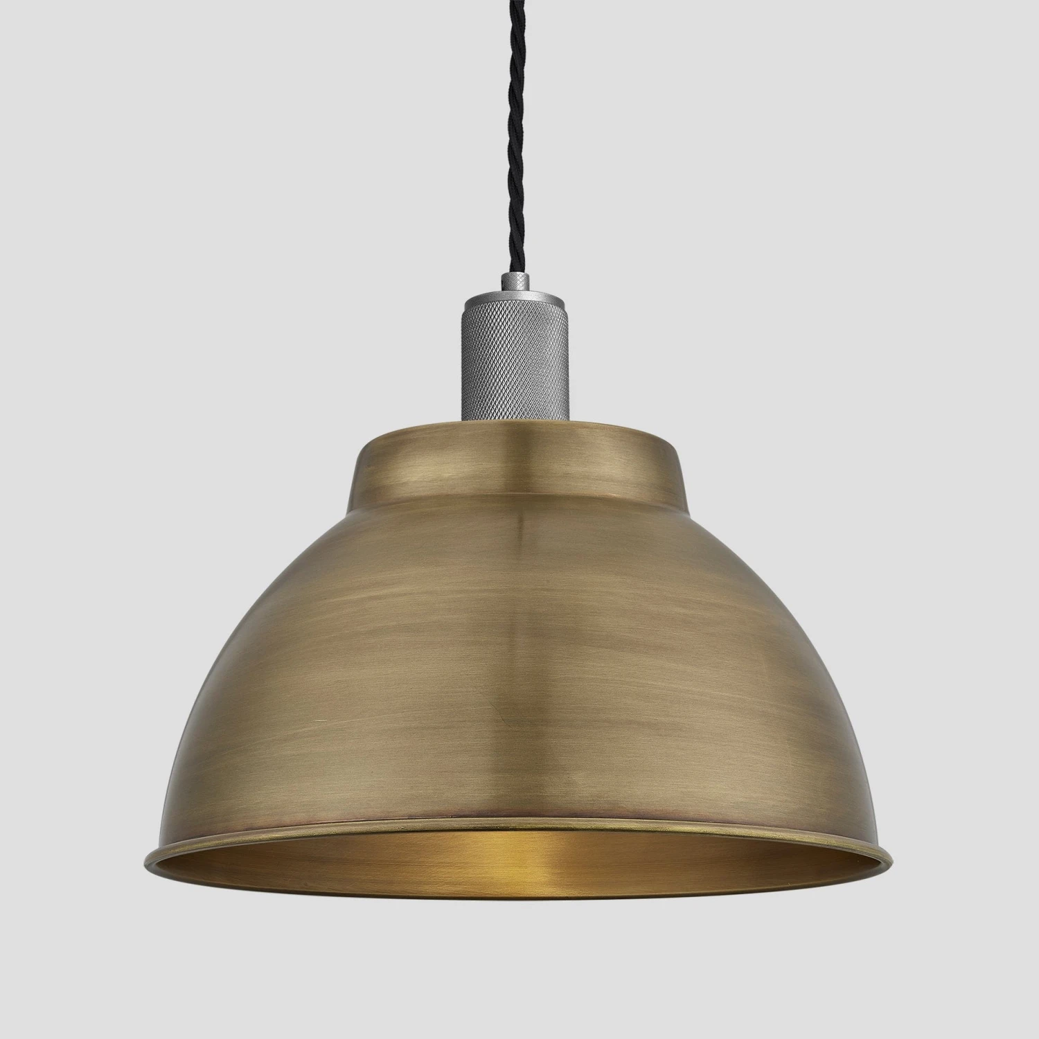 Knurled Dome Pendant - 13 Inch - Brass 3 Knurled Dome Pendant - 13 Inch - Brass - Image 3