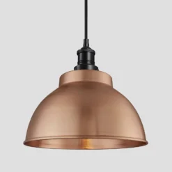 Brooklyn Dome Pendant - 13 Inch - Copper -Industville Shop 13 Inch Pendant Copper Industville Lighting Dome BlackHolder Brooklyn BR DP13 C BKH w