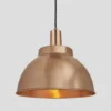 Sleek Dome Pendant - 13 Inch - Copper
