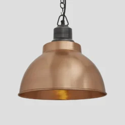 Brooklyn Dome Pendant - 13 Inch - Copper -Industville Shop 13 Inch Pendant Copper Industville Lighting Dome PewterChainHolder Brooklyn BR DP13 C PCN