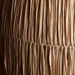 Raffia Ceiling Pendant Light - Bell - Natural -Industville Shop 13 Inch Pendant Natural Industville Lighting MediumBell Raffia RA MBP13 N Lit detail