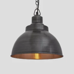 Brooklyn Dome Pendant - 13 Inch - Pewter & Copper -Industville Shop 13 Inch Pendant Pewter Copper Industville Lighting Dome PewterChainHolder Brooklyn BR DP13 CP PCN