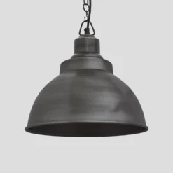 Brooklyn Dome Pendant - 13 Inch - Pewter -Industville Shop 13 Inch Pendant Pewter Industville Lighting Dome PewterChainHolder Brooklyn BR DP13 P PCN