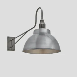 Long Arm Dome Wall Light - 13 Inch - Light Pewter