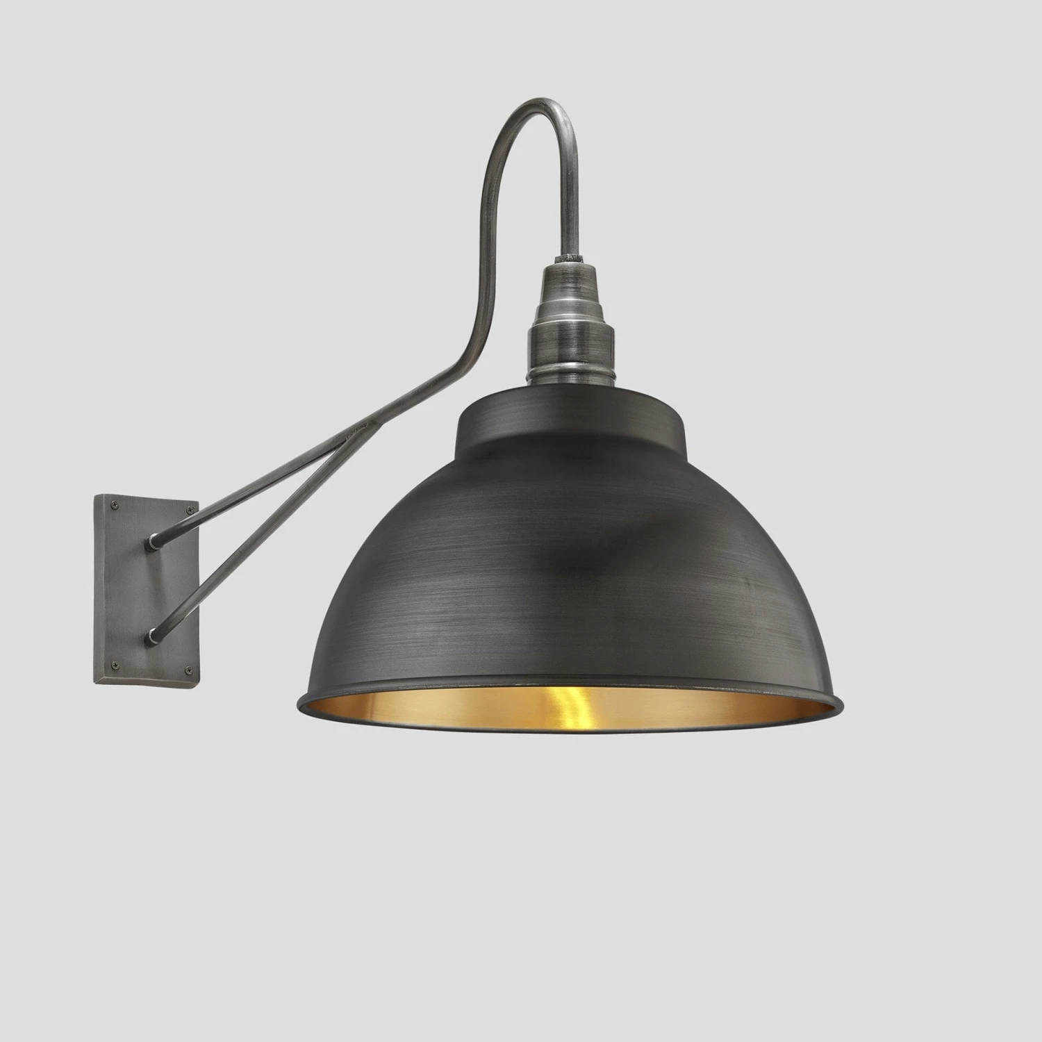 Long Arm Dome Wall Light - 13 Inch - Pewter & Brass - Pre-order - Expected W/c 13th Of May 1 Long Arm Dome Wall Light - 13 Inch - Pewter & Brass - Pre-order - Expected W/c 13th Of May