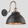 Swan Neck Outdoor & Bathroom Dome Wall Light - 13 Inch - Pewter & Copper