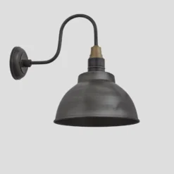 Swan Neck Dome Wall Light - 13 Inch - Pewter