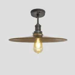 Brooklyn Flat Flush Mount - 15 Inch - Brass