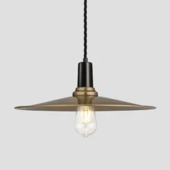 Sleek Flat Pendant - 15 Inch - Brass