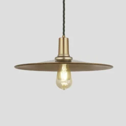 Sleek Flat Pendant - 15 Inch - Brass -Industville Shop 15 Inch Pendant Brass Industville Lighting Flat BrassHolder Sleek SL FP15 B BH