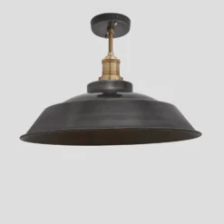 Brooklyn Step Flush Mount - 16 Inch - Pewter 12 Brooklyn Step Flush Mount - 16 Inch - Pewter -Industville Shop 16 Inch FlushMount Pewter Industville Lighting Step BrassHolder Brooklyn BR SFM16 P BH