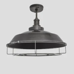 Brooklyn Step Flush Mount - 16 Inch - Pewter 13 Brooklyn Step Flush Mount - 16 Inch - Pewter -Industville Shop 16 Inch FlushMount Pewter Industville Lighting Step PewterHolder Cage Brooklyn BR SFM16 P PH CG