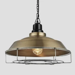 Brooklyn Step Pendant - 16 Inch - Brass - Pre-order - Expected W/c 13th Of May -Industville Shop 16 Inch Pendant Brass Industville Lighting Step BlackChainHolder Cage Brooklyn BR SP16 B BKCN CG w
