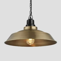 Brooklyn Step Pendant - 16 Inch - Brass - Pre-order - Expected W/c 13th Of May -Industville Shop 16 Inch Pendant Brass Industville Lighting Step BlackChainHolder Brooklyn BR SP16 B BKCN w