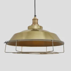 Brooklyn Step Pendant - 16 Inch - Brass - Pre-order - Expected W/c 13th Of May -Industville Shop 16 Inch Pendant Brass Industville Lighting Step BrassHolder Cage Brooklyn BR SP16 B BH CG