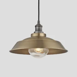 Brooklyn Outdoor & Bathroom Step Pendant - 16 Inch - Brass - Pre-order - Expected W/c 13th Of May -Industville Shop 16 Inch Pendant Brass Industville Lighting Step PewterHolder GlassGlobe Brooklyn IP65 BR IP65 SP16 B PH GLG