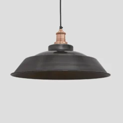 Brooklyn Step Pendant - 16 Inch - Pewter 19 Brooklyn Step Pendant - 16 Inch - Pewter -Industville Shop 16 Inch Pendant Pewter Industville Lighting Step CopperHolder Brooklyn BR SP16 P CH SO