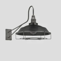 Long Arm Step Wall Light - 16 Inch - Pewter