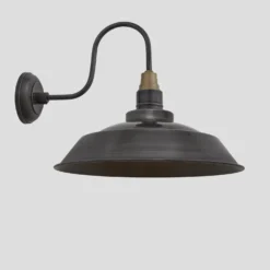 Swan Neck Step Wall Light - 16 Inch - Pewter