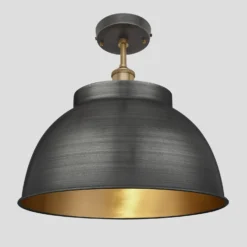 Brooklyn Dome Flush Mount - 17 Inch - Pewter & Brass - Pre-order - Expected W/c 13th Of May
