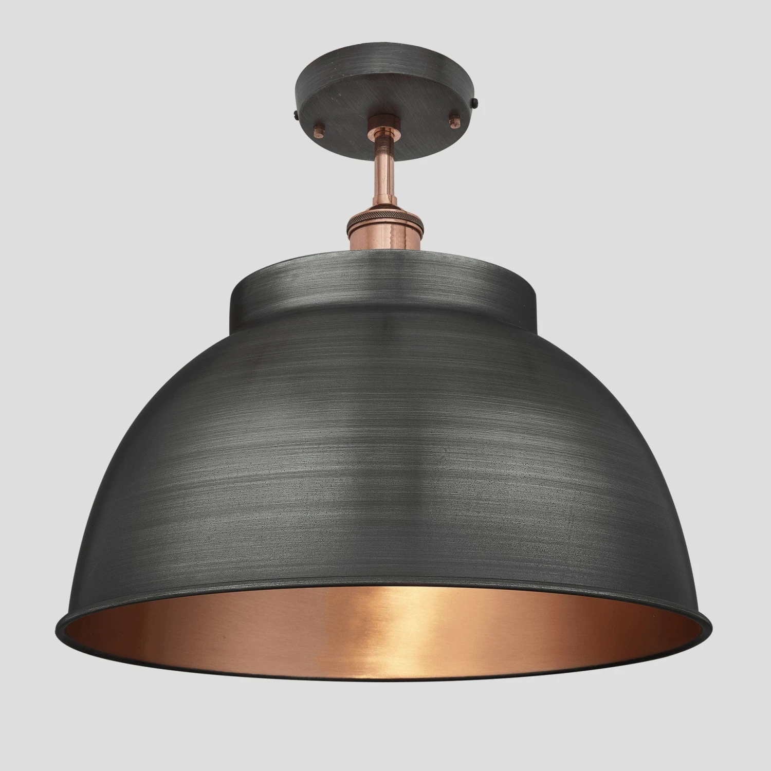 Brooklyn Dome Flush Mount - 17 Inch - Pewter & Copper - Image 2